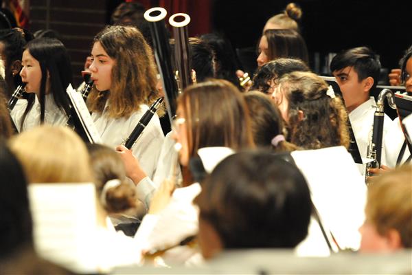 Students performing at the 2023-2024 All County Band Concert
